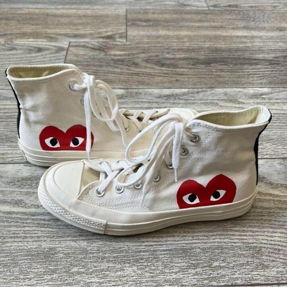 Converse x Comme des Garcons PLAY Chuck 70 High Top Heart Sneakers 6M 8W - Picture 7 of 16